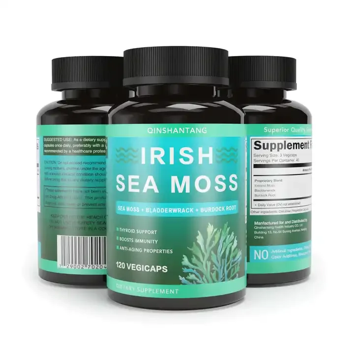 Private Label 7000mg 4000mg Irish Sea Moss Burdock Root And Bladderwrack Capsules 3625 mg Organic Vegan Sea Moss Pills Capsules