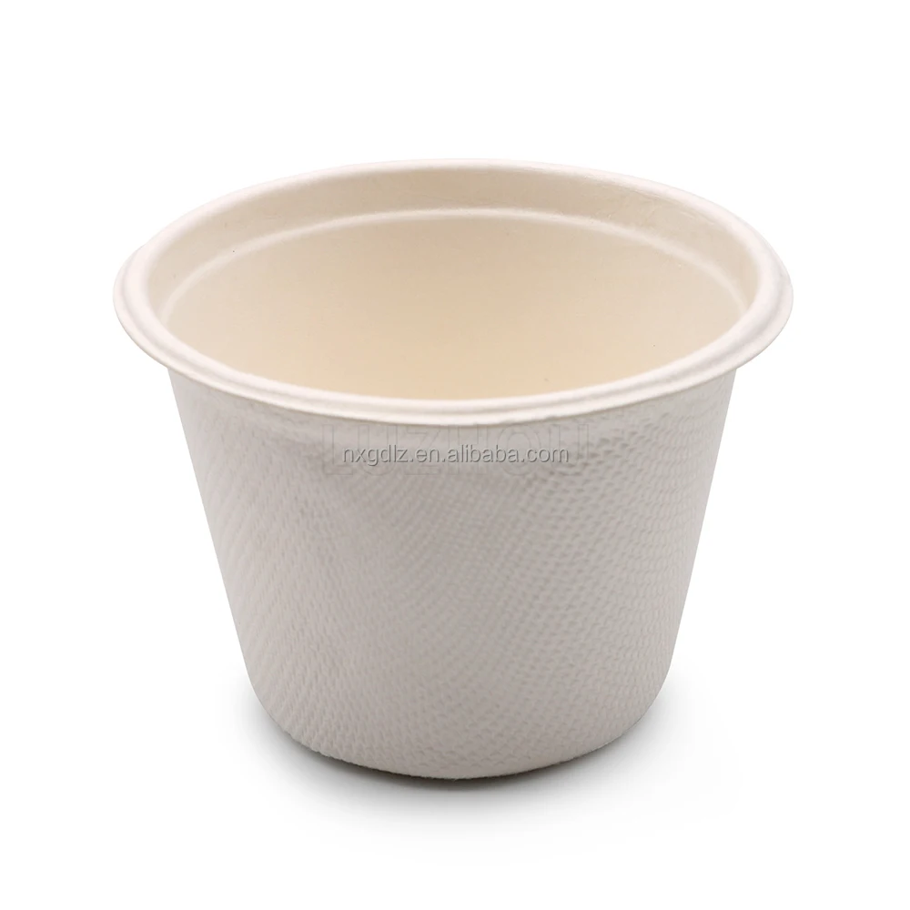 4oz 120ml Good Locking Sturdy Eco Bagasse Biodegradable Dipping Soy Sauce Bowls Paper