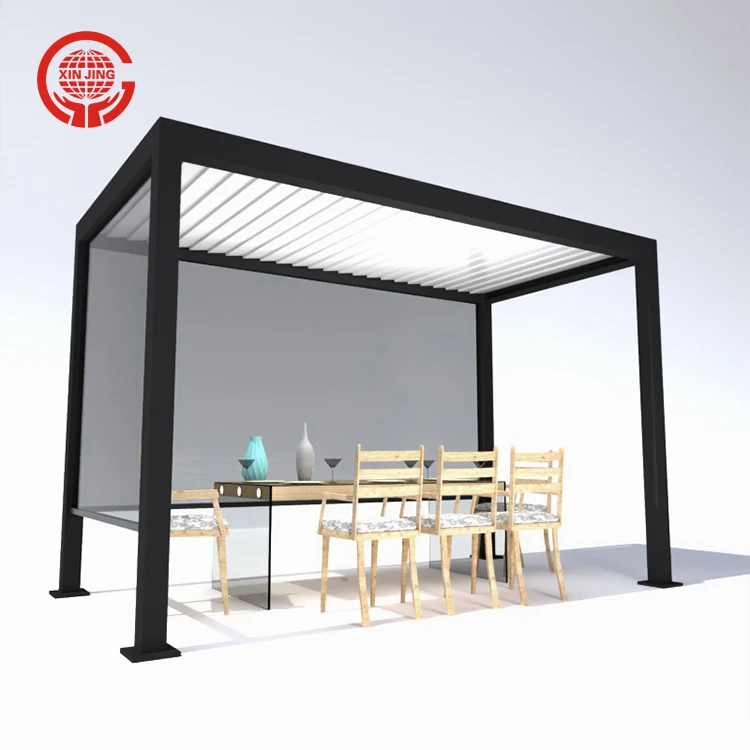 3X3M Electric Waterproof Louver Roof System Kits Outdoor Gazebo Garden Bioclimatic Aluminium Pergola