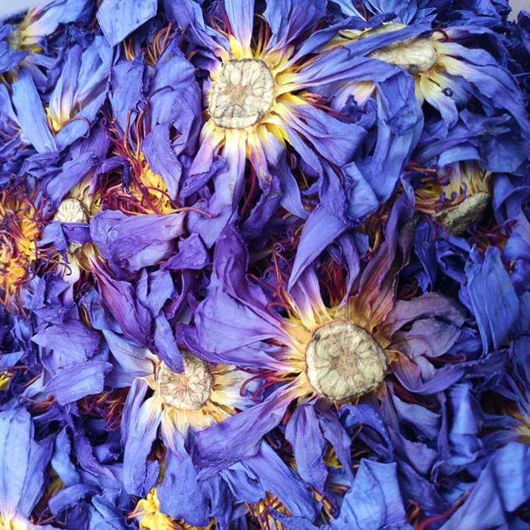 Wholesale Premium Quality Lan Lian Hua Bunga Teratai Biru Kering Dried Blue Lotus Tea Beauty and Health Tea Blue Lotus Flower