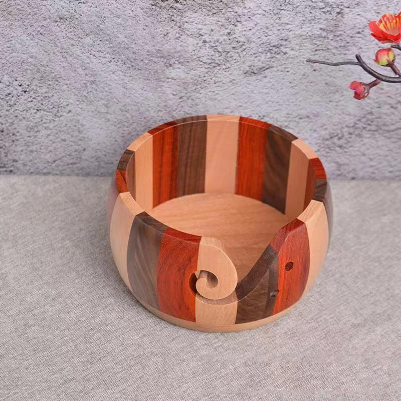 wooden spool rack thread holder rotatable yarn storage