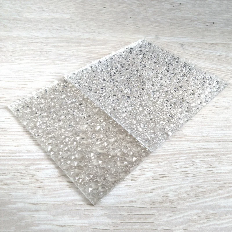 Заводская цена, Ультрафиолетовый Прозрачный Алмазный небольшой тисненый декоративный поликарбонатный лист, оптовая продажа