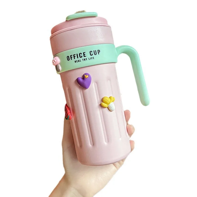 Coffee Mug 316 Stainless Steel Insulated Cup With Straw Large Capacity Portable Water Cup Car Cup