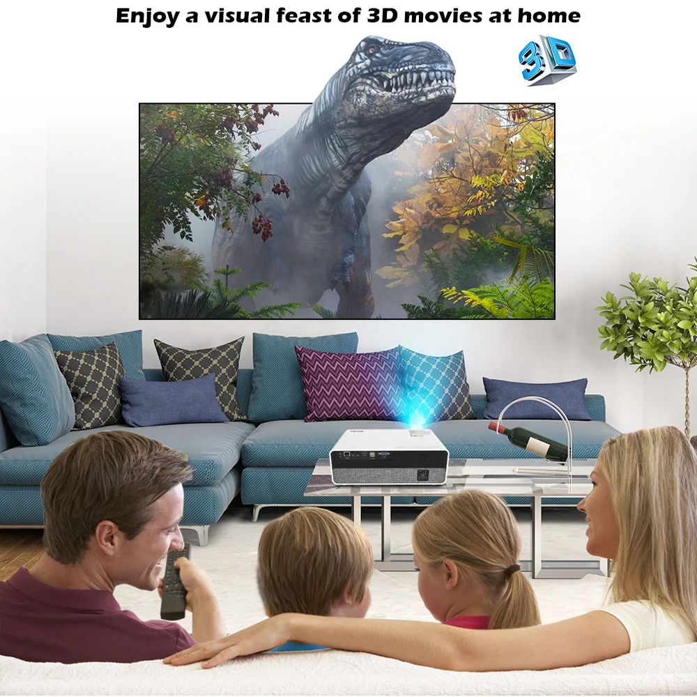 [New 1080p 3D High Brightness Projector]Factory Selling Native 1080p Full HD Video Movie Portable 4k 3D Home Theater Projectors