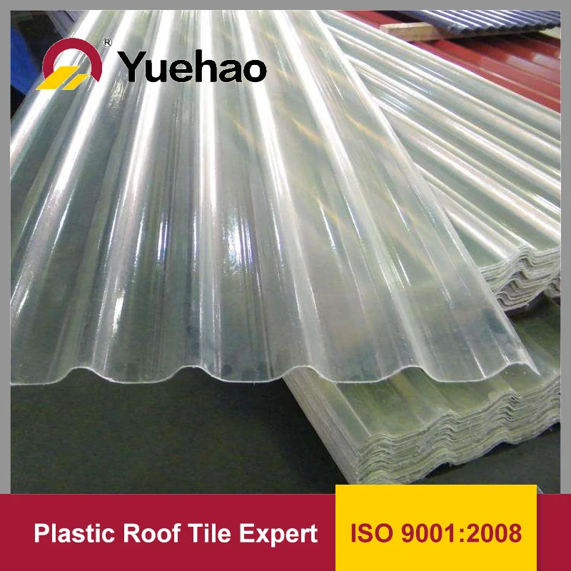 clear FRP translucent virgin pvc plastic roof tile raw building material transparent roof tile