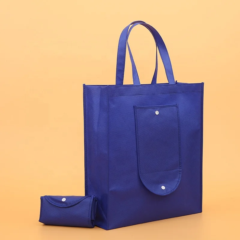 Reusable supermarket promotional print non woven fabric carry bag with pocket