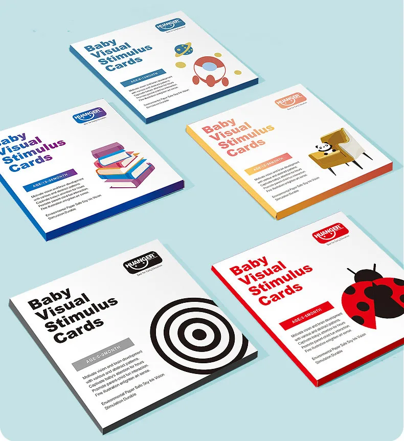 Kids Children Early Learning Card 0-36M Black And White Colorful Newborn Baby Visual Stimulus Cards