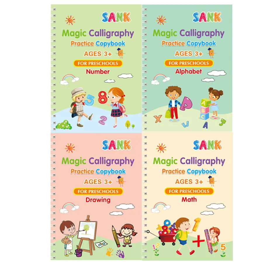 School Supplies Magic Practice Copybook for Kids Handwriting Workbooks Reusable Writing Drawing Practice Book for Preschool