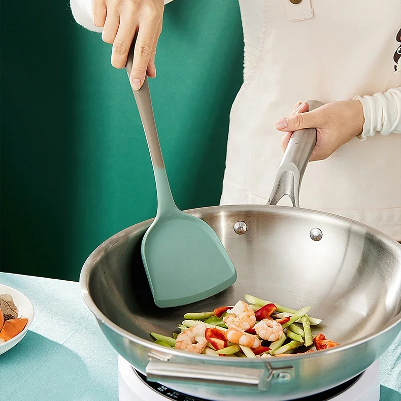 Kingwise Utensils Manufacturers Non stick Heat Resistant Kitchenware Nordic 9 PCS Kitchen Silicone Cooking Utensil Set