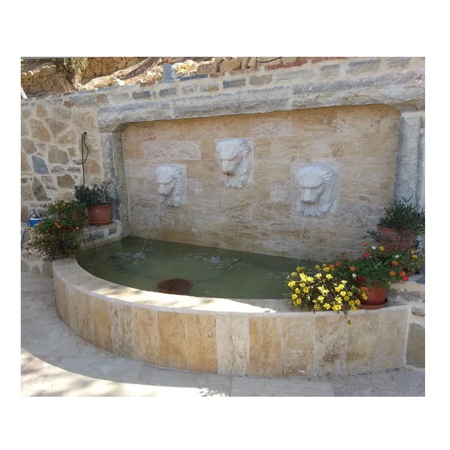 MAF222 Marble Stone Antiqued Finished Waterfall Wall Fountain