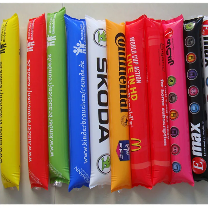 
Hot sale custom letter logo printing PE inflatable cheering banger boom sticks 