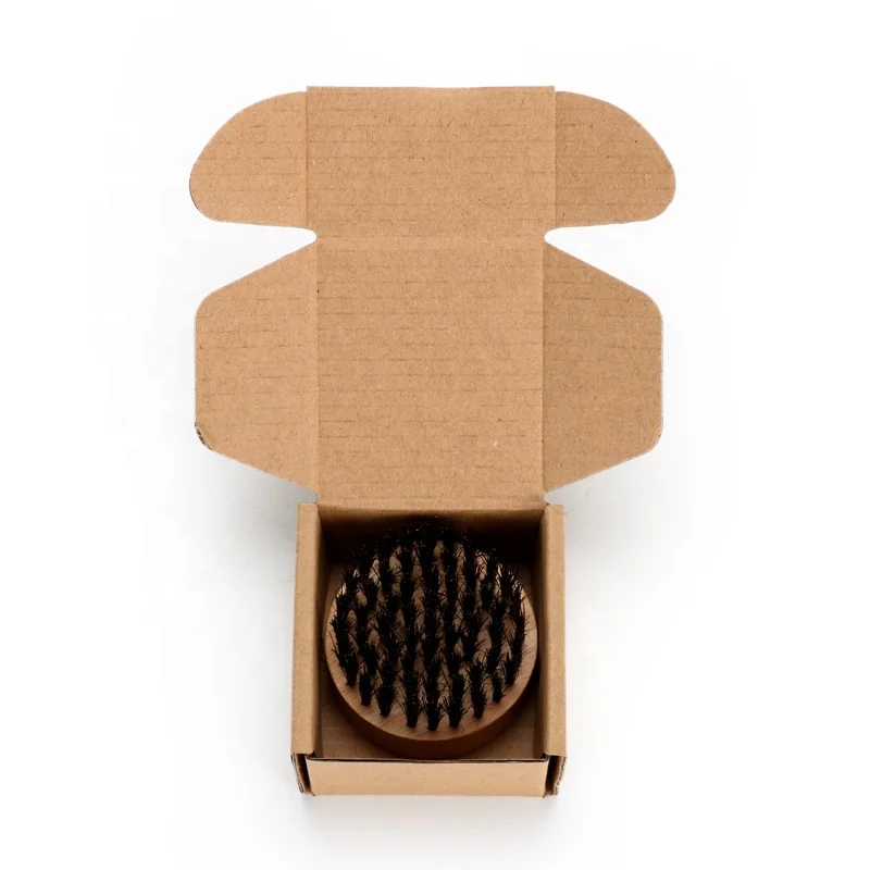 Wholesale Custom Logo Black Wooden Mens Beard comb and Nature Bristle Brushes Black Natural Boar Bristle Wood Hair Brush