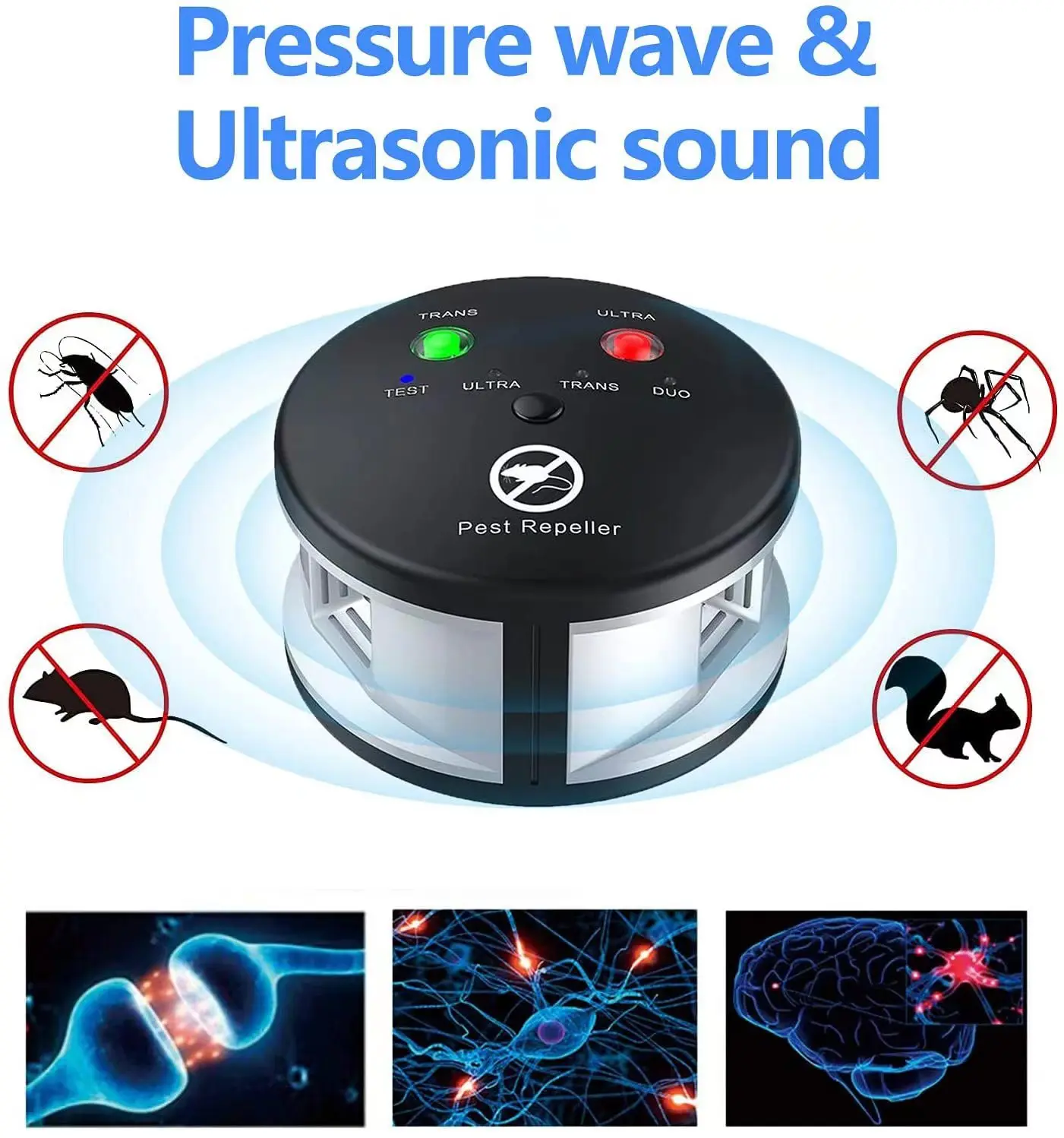 Factory price mouse expeller portable ultrasonic High end mice repeller ultrasonic Big round repeller rodent