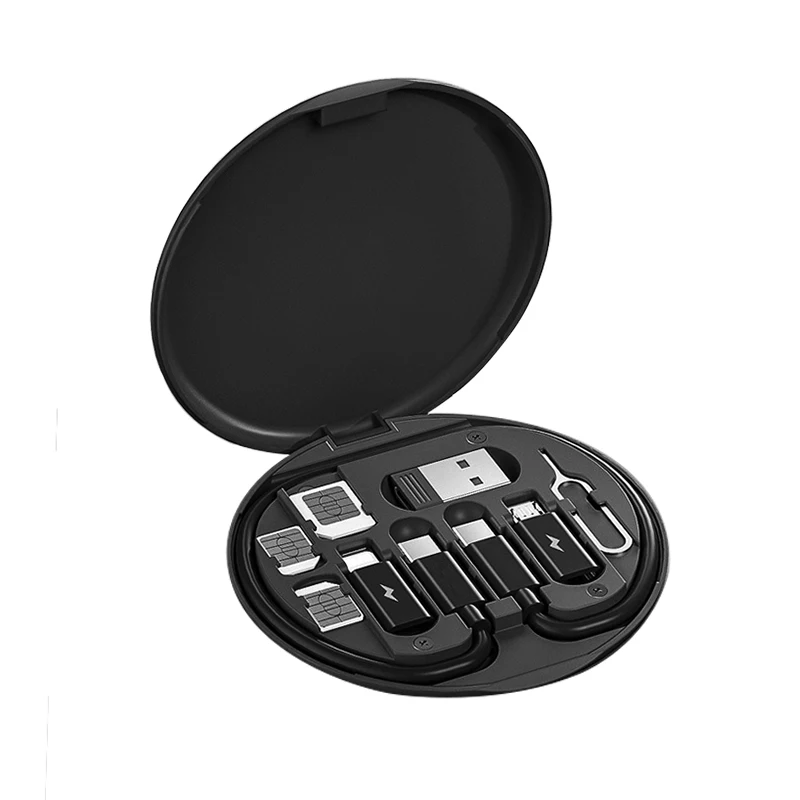 Data Line Cabos USB C To Type C Lighting Micro 60W Fast Charging Cable USB Adapter Card Slot Storage Kit Cable With Phone Holder