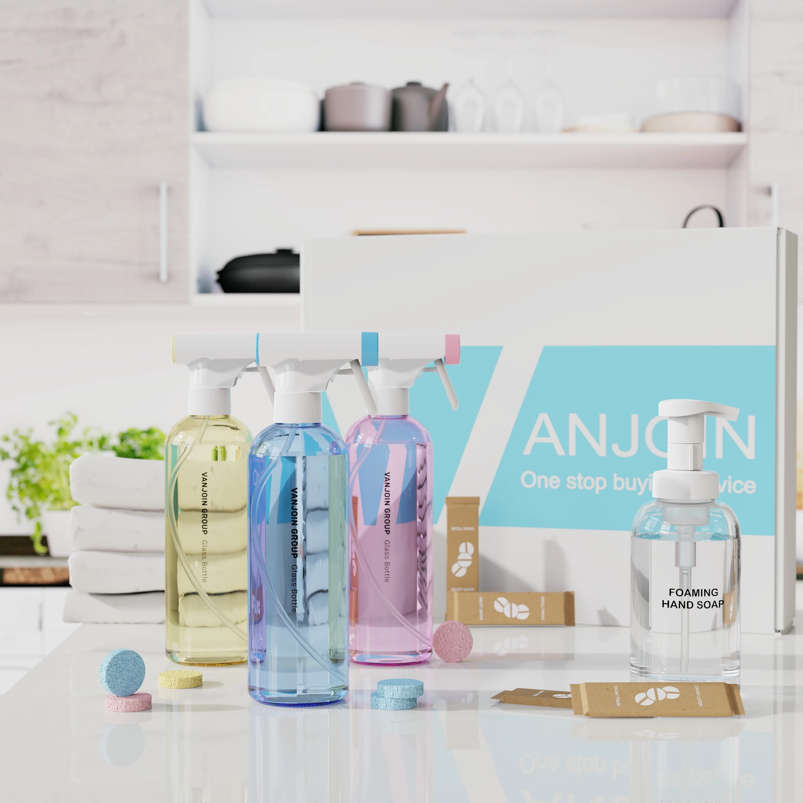 Cleaning Solutions Containers 500ml 750ml 16oz 25oz Bullet Shape Cosmo Plastic Spray Bottle With 28-410 Neck Trigger Spray