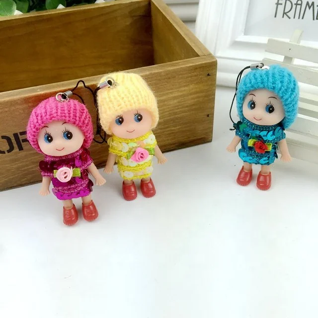 cheap price 8CM vinyl doll mini craft baby dolls bouquet small plastic doll