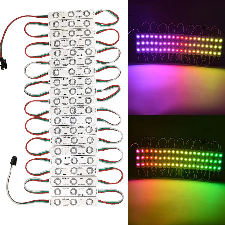 12V 5050 SMD 3 LED Module 2811 RGB Color Changing Lights Lamp, Outdoor Adhesive Waterproof Strip Lights