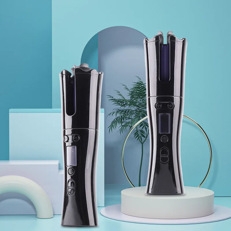 Портативная беспроводная мини-Плойка для завивки волос, автоматическая беспроводная Плойка для завивки волос, вращающаяся на 360 градусов, 2 в 1, ЖК-дисплей, USB, MCH