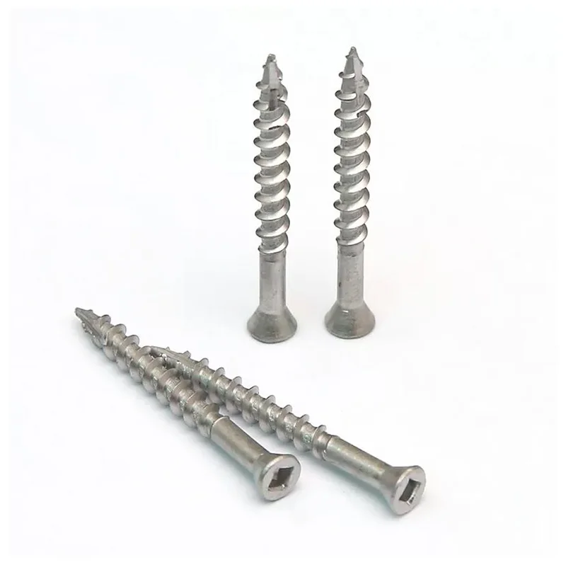 Square Head Wood Screws Custom for Furniture Stainless Steel 304 316 knife Drive Flat Countersunk Square Head Tapping Screws