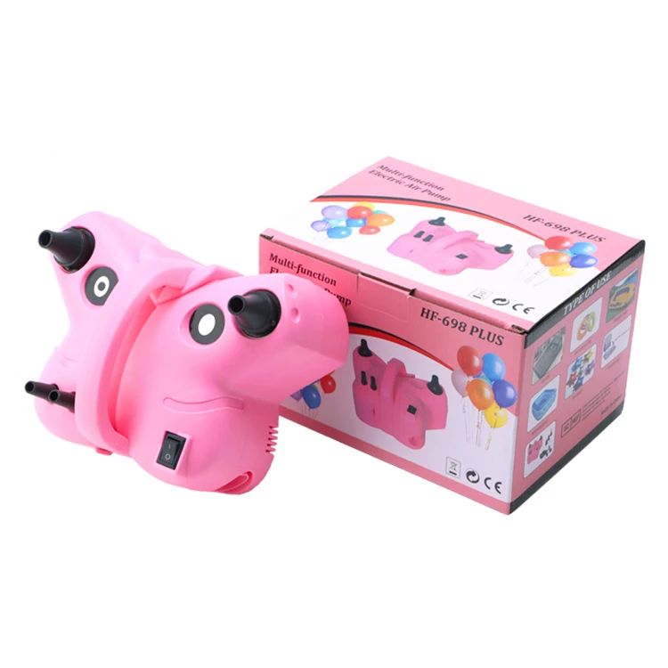 New Portable Dual Nozzle Inflator Small Blower Helium Hand Machine Air Electric Double Nozzle Balloon Pump for Party Decoration
