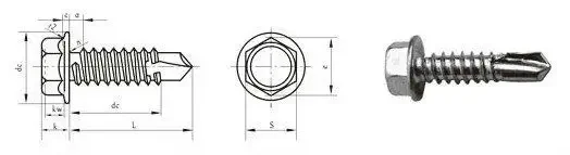 supply hex head self drilling screw with EPDM washer