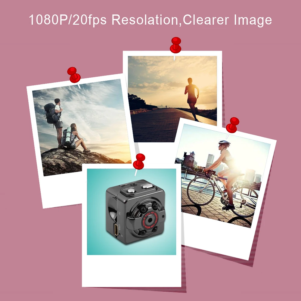 Маленькая Подарочная мини-камера видеонаблюдения HD 1080P, беспроводная камера для домашнего видеонаблюдения, наружная, комнатная, детская, няня, экшн-камера, Спортивная камера SQ8