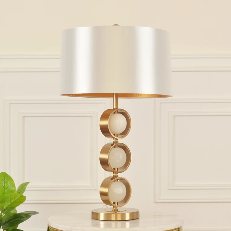 American fashion bedroom hotel luxury marble  reading modern LED desk light decorative bedside table lamp