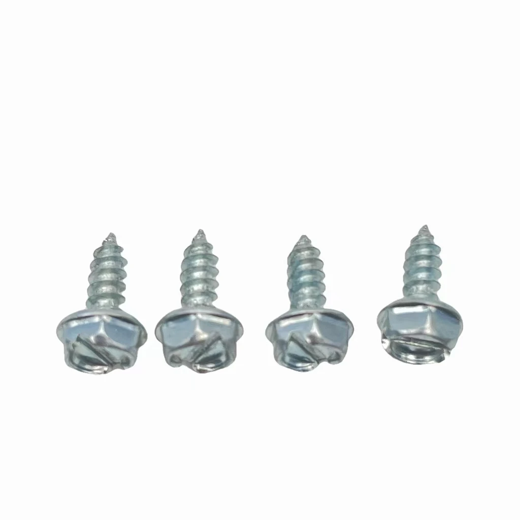 Carbon Steel Zinc plated Indent hex washer head Slot recess Self drilling screws