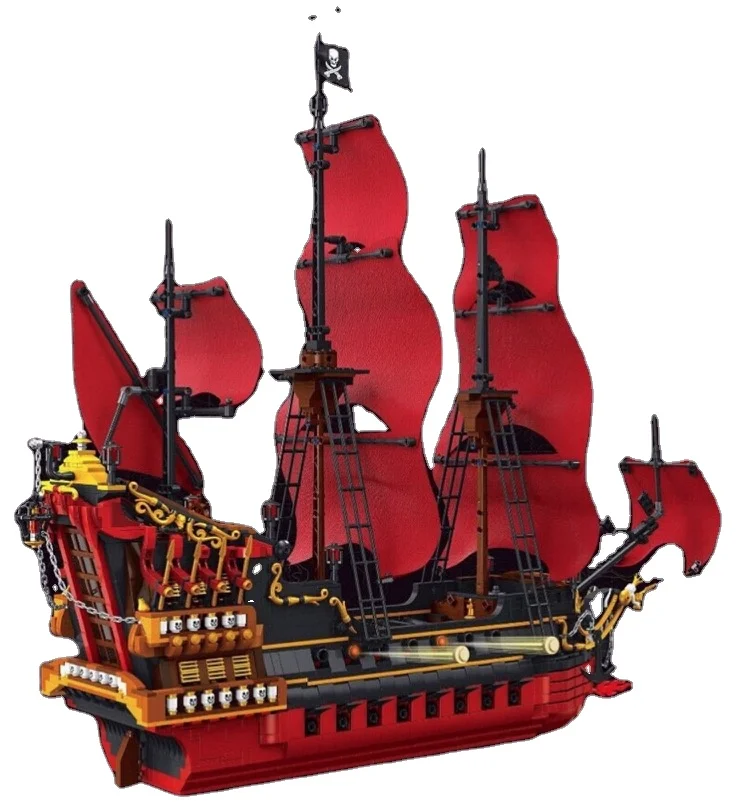 DK6002 Large assembled building block movie Caribbean Queen Annes Revenge sailing model