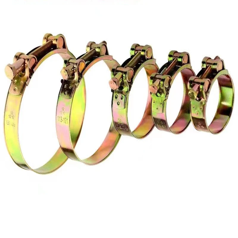 Agricultural strong European galvanized fixed joint tiger clip hose hoop thickened water pipe coated plastic fire hose