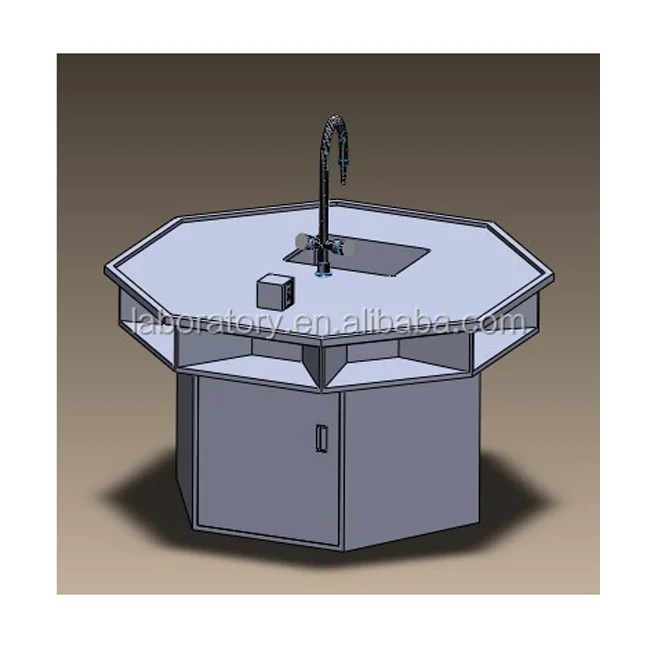 Octagon lab table with PP sink