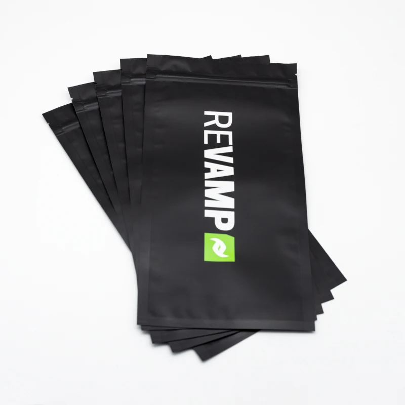 
matte black three side seal zipper reusable packaging pouch face mask bag 