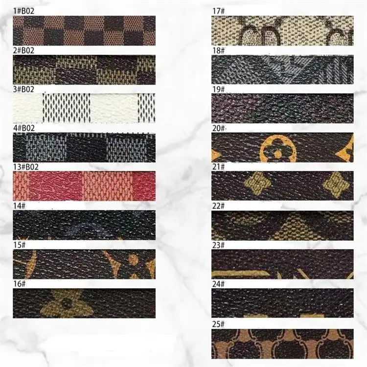 New fashion Pvc Pu Polyester Leather Fabric Print For Bags Printing Designs Fabric Bag