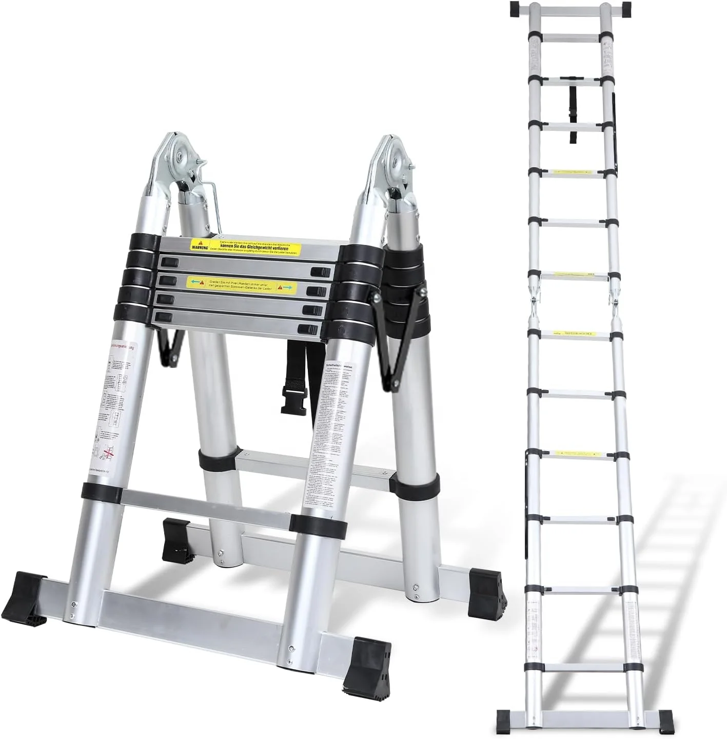 multi functional double sided A fram Telescopic ladder with hinges for 6+6 7+7 8+8 9+9 steps 1.9+1.9 meter 2.5+2.5metes
