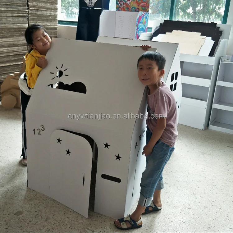 
Custom design corrugated paper board house play house for children 
