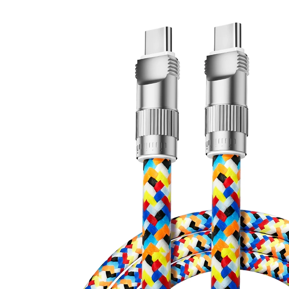 2-in-1 Fast USB Type-C PD 60W 3A Charger Data Cable for i Phone 1.2M Mobile Phone Strap Charging Cable 3A Smart Function Cable