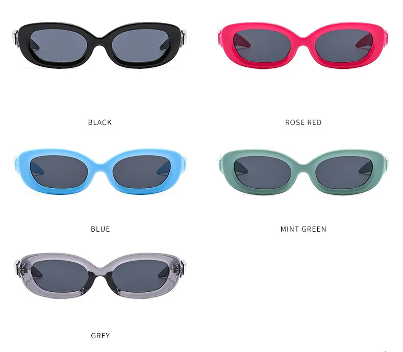3764 Cool Futuristic Black 2024 Sunglasses Women Brand Luxury Sun Glasses Vintage Uv400 Protection Small Frame Oval Sunglasses