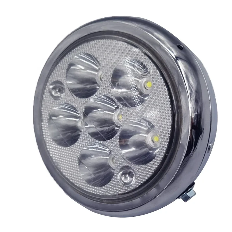 Motorcycle Iron Headlight 12V~60V 6 LED Night Running Lights for Citycoco Harley Electric Scooter Modified Parts Car Front Lamp