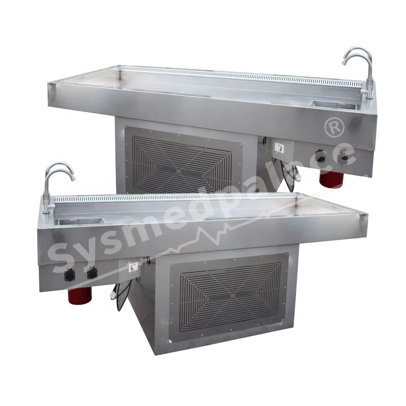 Multi-Height Embalming Table Mobile and Stationary Tables Designed to Hold Cadavers During Autopsy Procedures