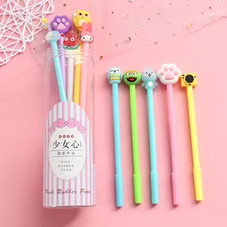 Cute Korean cartoon animals design school student gel pens set stationery supplies 0.5mm black ink 10pcs/lot