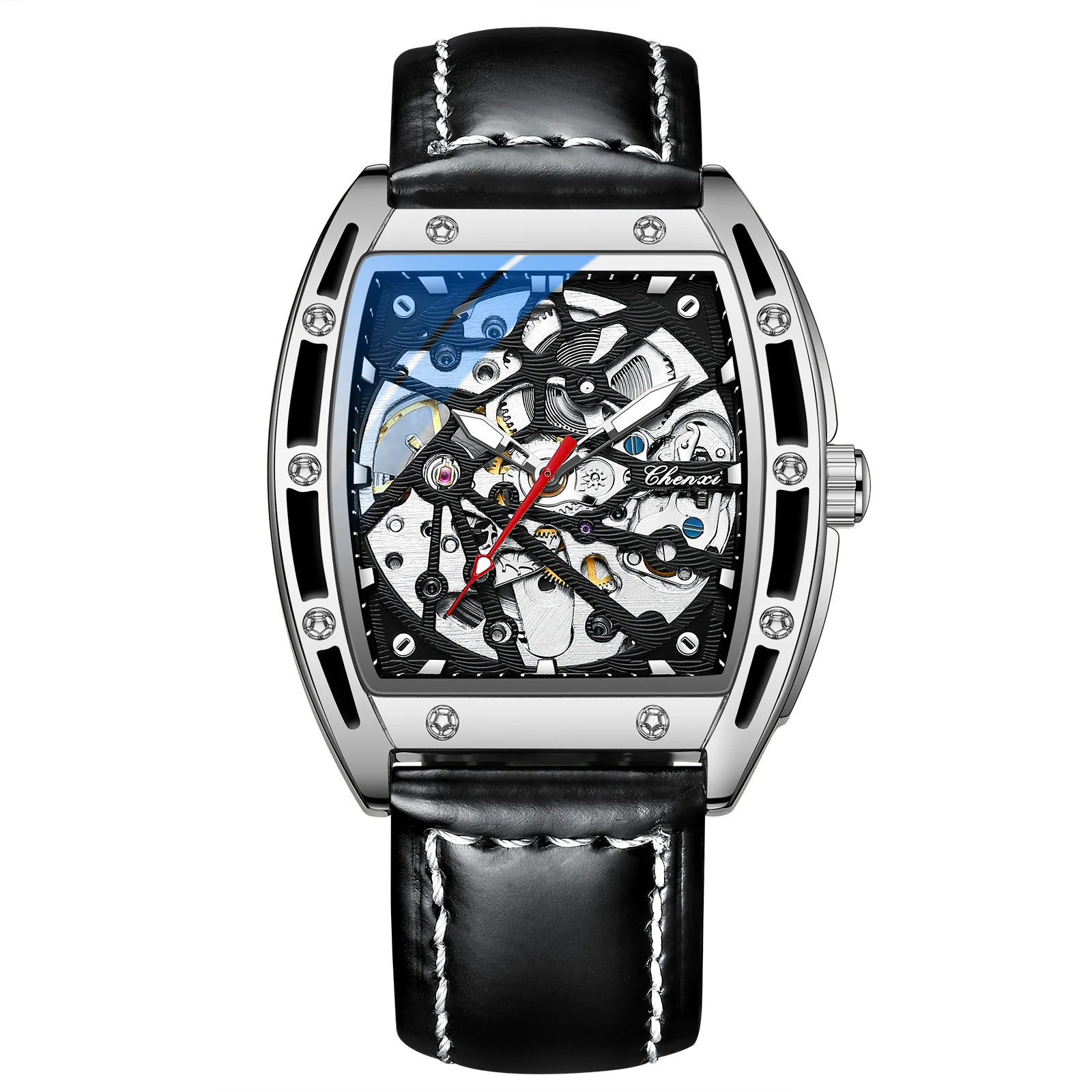 CHENXI 8845 OEM/ODM Men Mechanical Watch Factory Genuine Leather Strap Waterproof Brand Man Watch Mens Sports Watches