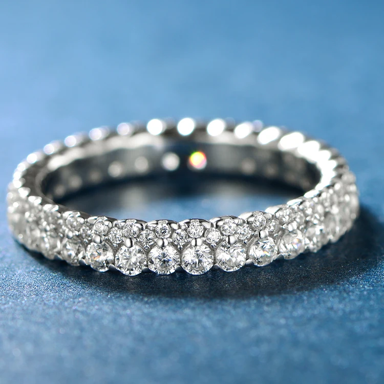 Pure Zirconia Rings 4ct Sterling Silver Lab Grown Diamond Oval Moissanite 925 Jewelry Fine Tennis