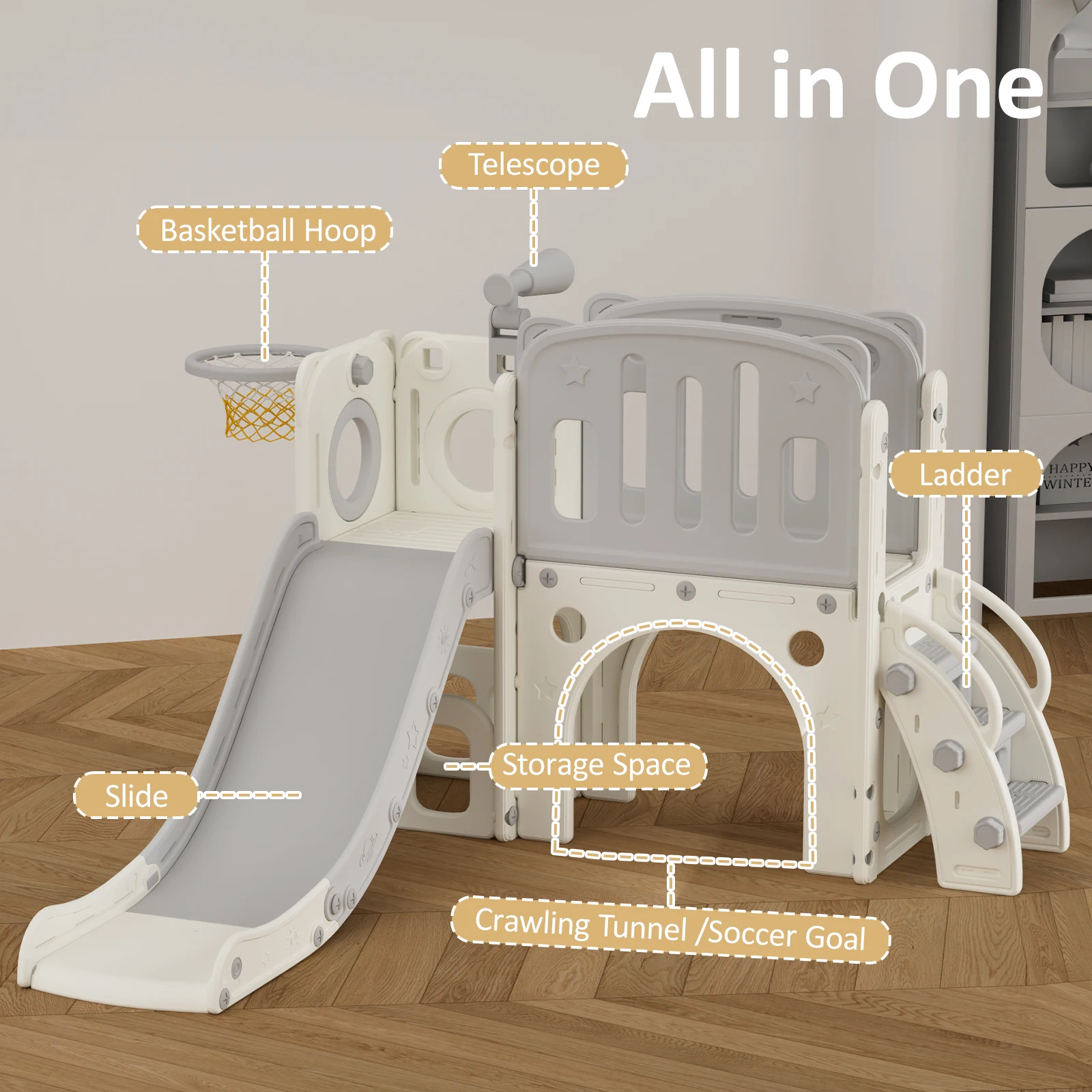 Multifunetional Climbing Kids Indoor Play House Playground Baby Playroom Combined Slide And Swing Set For Children Sliding Toy