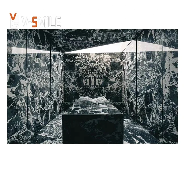 Fantasy Polished Black Marble Slabs Nero Grand Antique Marble For Interior Decoration