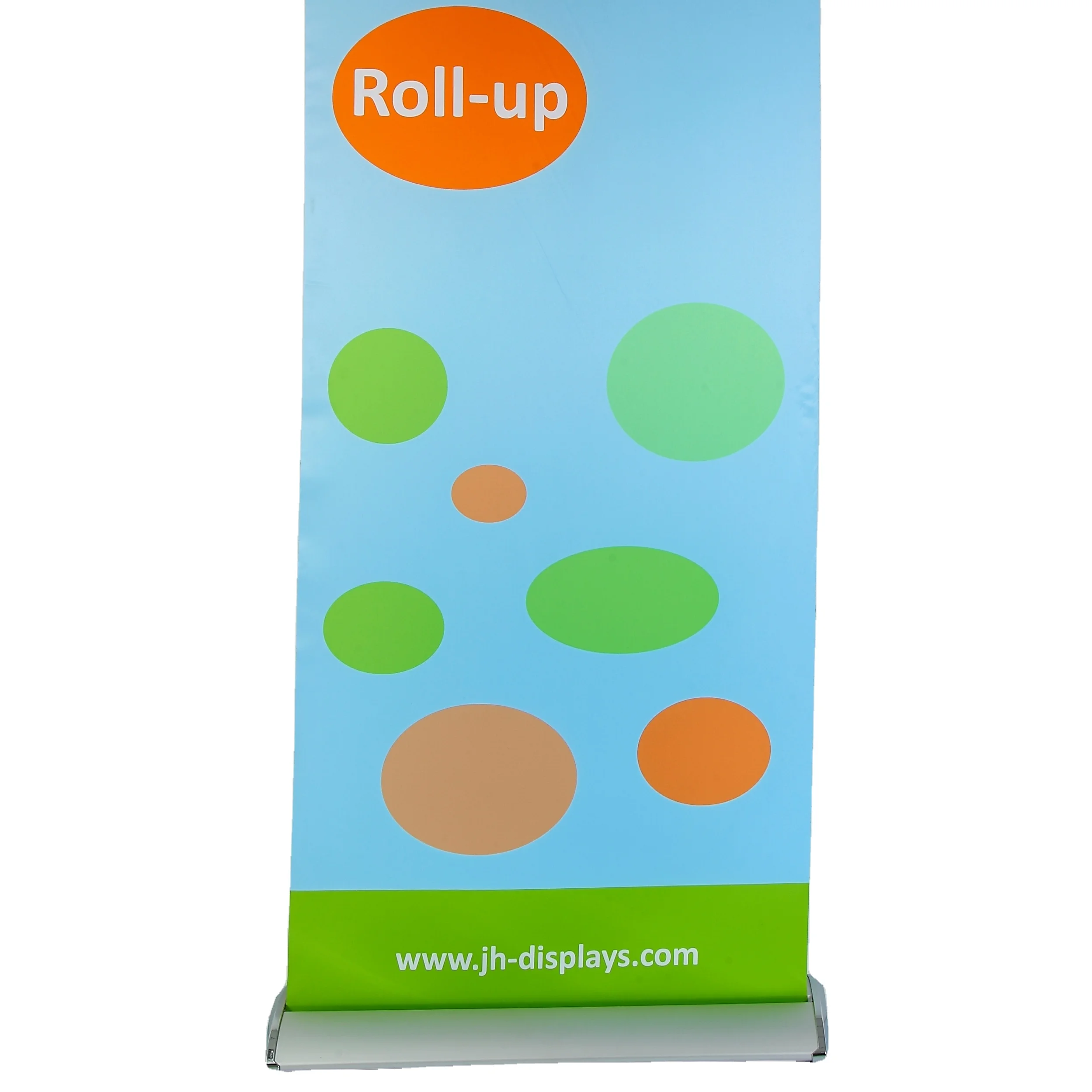 22cm wide base single side roll up banner roll up stand chromed side cover roll up stand