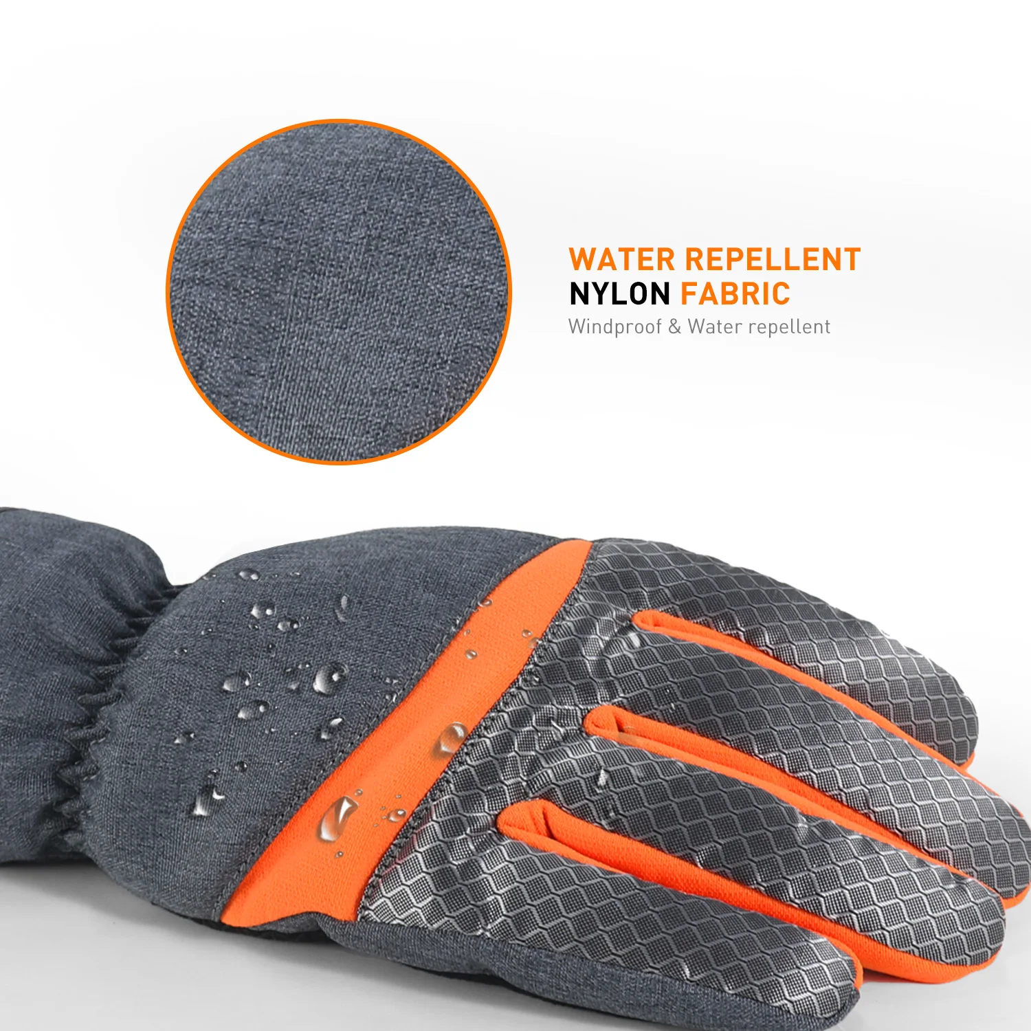 Prisafety custom water repellent nylon fabric waterproof bladder inside touch screen winter lining warm safety work gloves