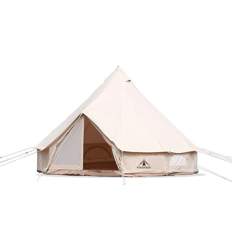 
5m Glamping Luxury Cotton Canvas Bell Tent,Waterproof Camping Tent For Outdoor Hotel,Family Party,Hiking 