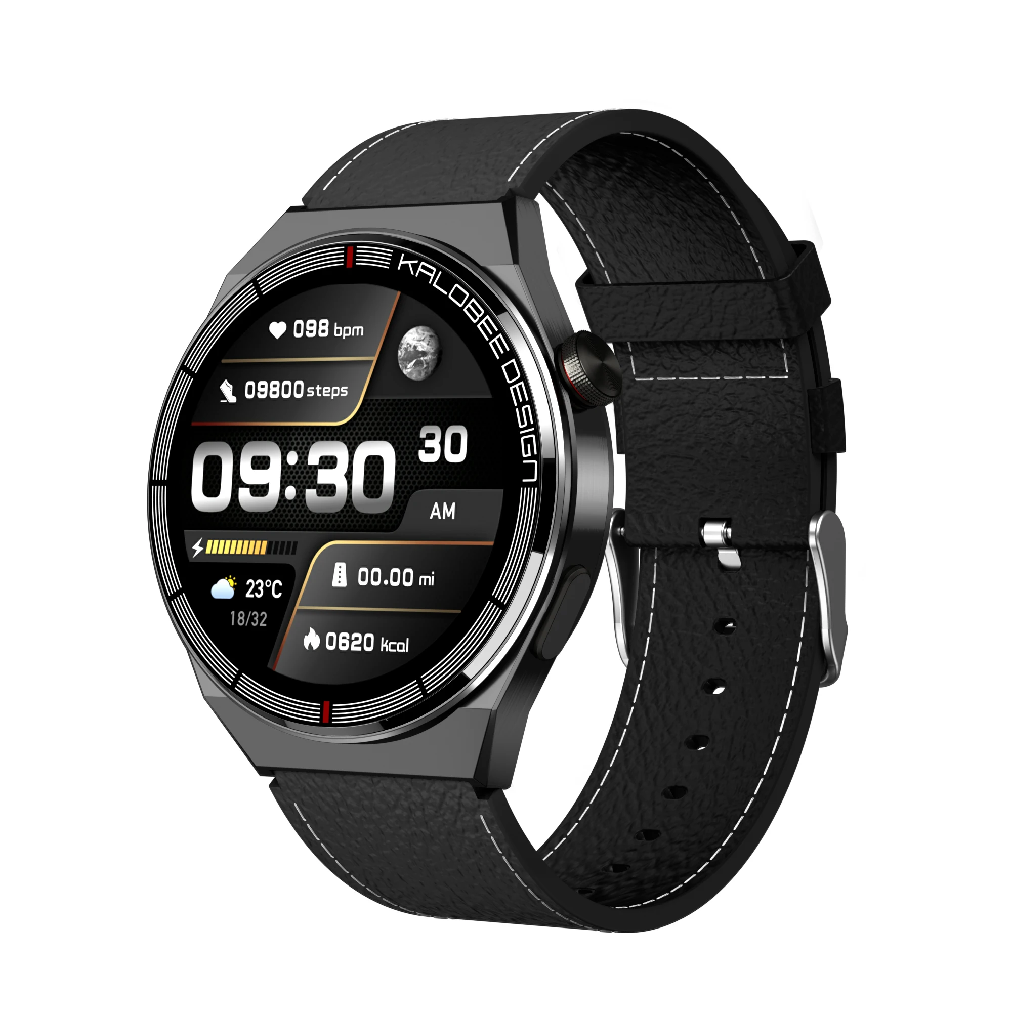 Amazon hot selling H4 Smartwatch 1.32inch round full touch screen health fitness tracker waterproof smartwatch