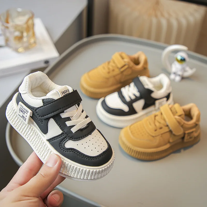 Spring Baby Sports Sneakers Breathable Leather Basketball Running Lightweight Non-Slip Outdoor Walking Athletic Shoe