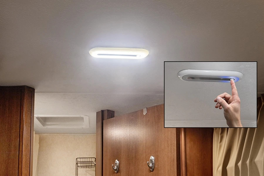 12-24V car interior dome light oval dual color bus interior light for Van Bus Caravan with Switch rv reading light